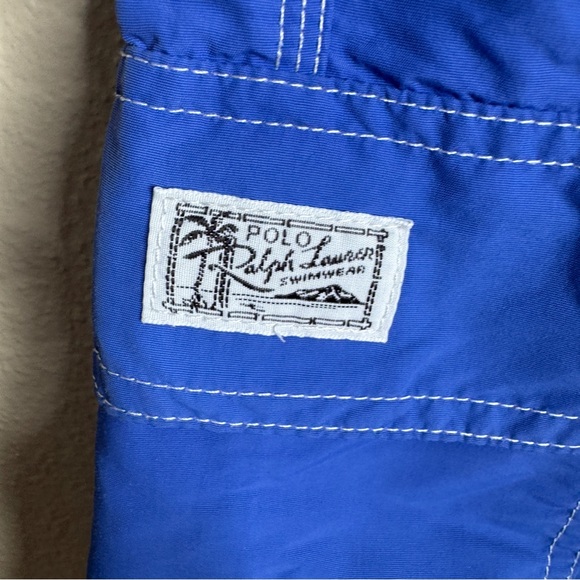 Polo Ralph Lauren Swim Trunks Men’s 3XB Blue Yellow Logo Drawstring Board Shorts - Picture 3 of 8